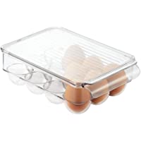 InterDesign Fridge-Freeze Binz Envase para huevos- huevera de plástico pequeña para 12 huevos- caja de huevos…